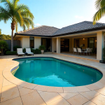 Concrete pool surroundings