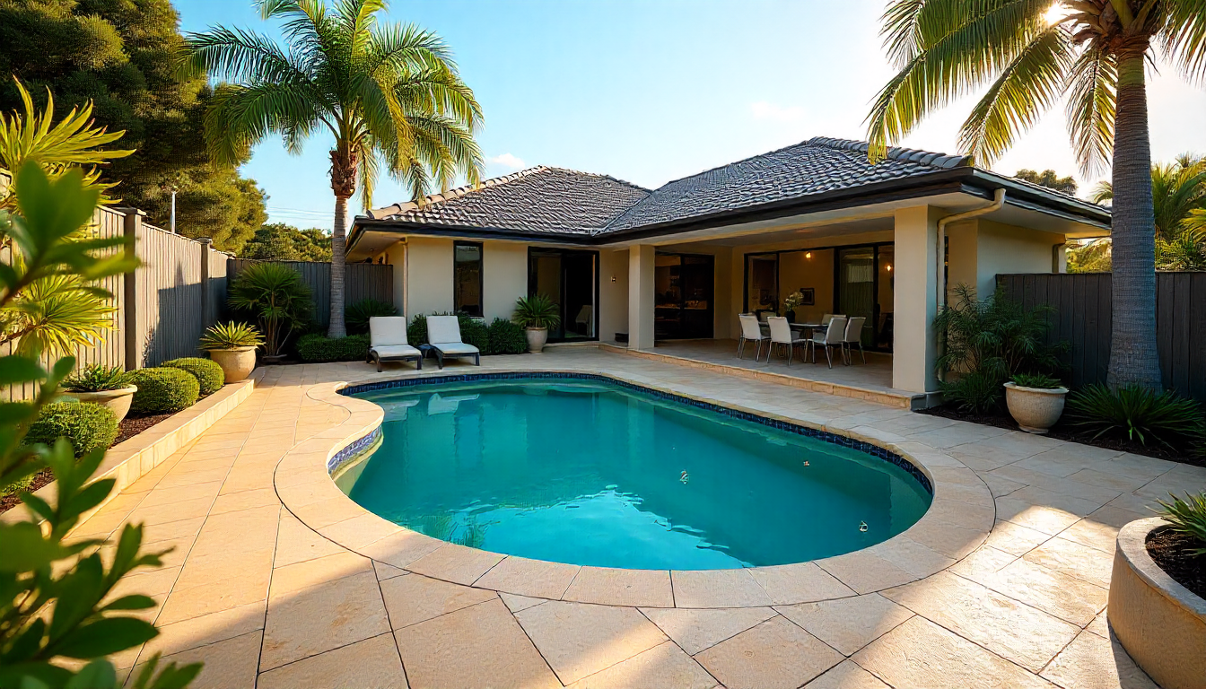 Concrete pool surroundings