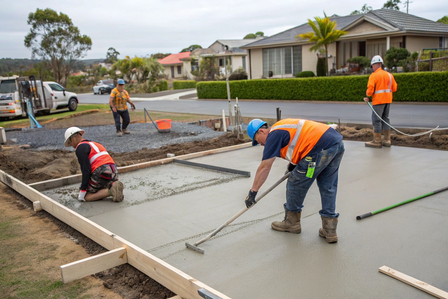 a-concrete-crew-working-on-a-large-residential-con Professional concrete Logan team installing residential concrete slab