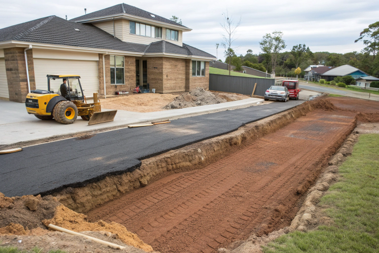 Asphalt concrete driveway